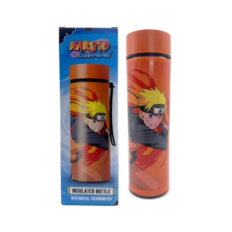 BOT377_001 Reusable Insulated Drinks Bottle Digital Thermometer - Naruto - Image 1