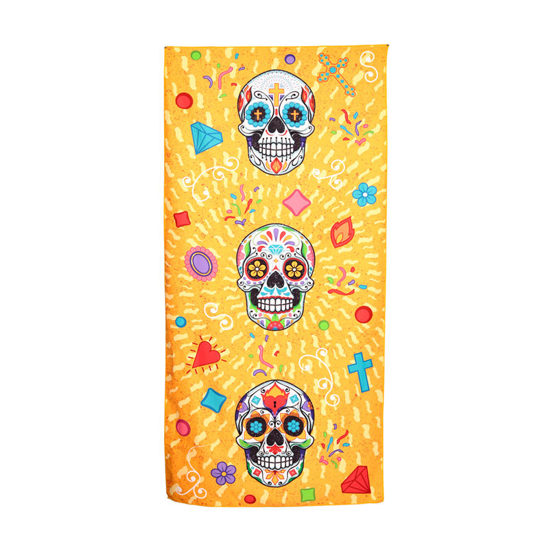 BTOW13_001 Microfibre Beach Towel - Day of the Dead - Image 1