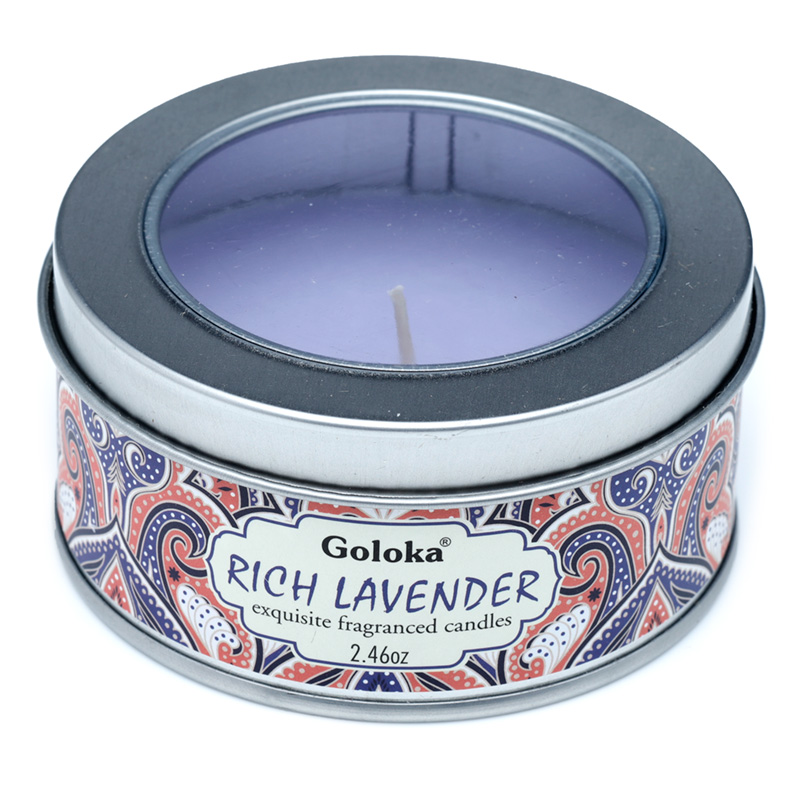 CAND88_001 Goloka Wax Candle Tin - Lavender - Image 1
