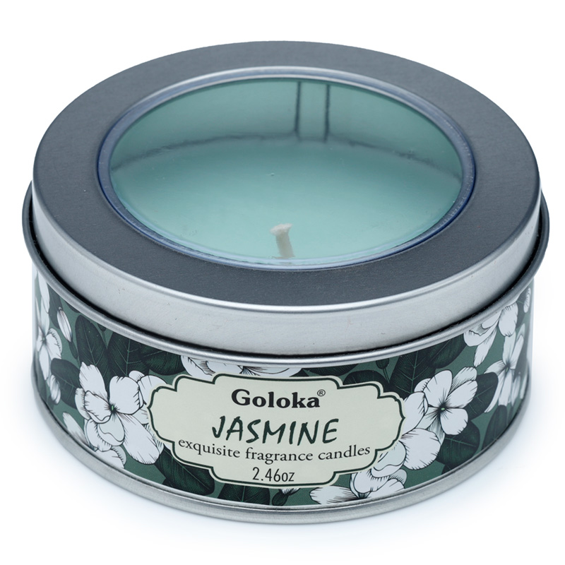 CAND94_001 Goloka Wax Candle Tin - Jasmine - Image 1
