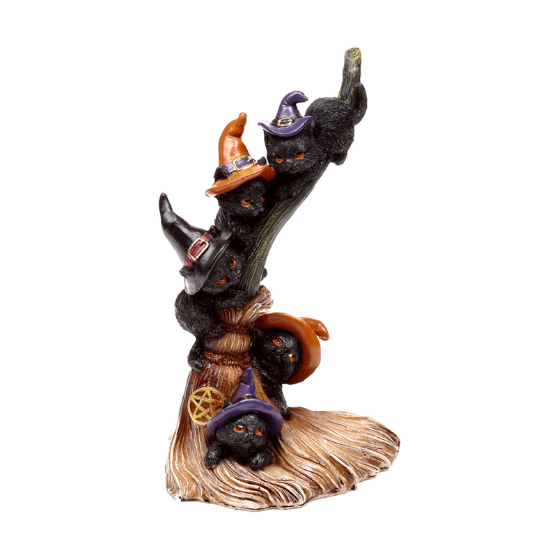 CAT203_001 Witches Cat - Climbing Broomstick - Image 1