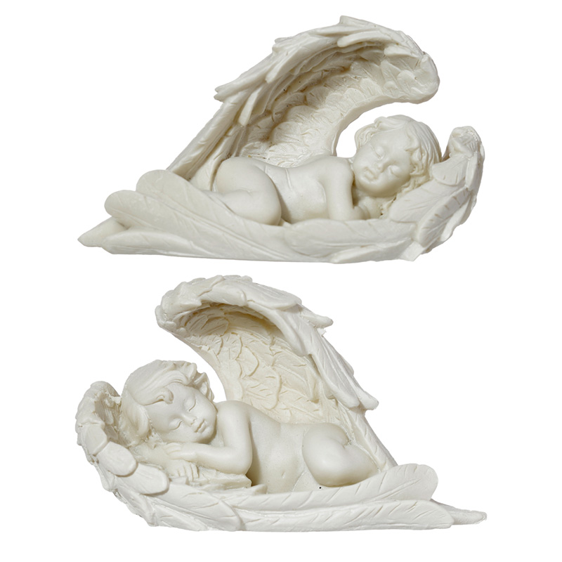 CHE02_001 Sleeping Cherub Lying on Side Figurine - Image 1