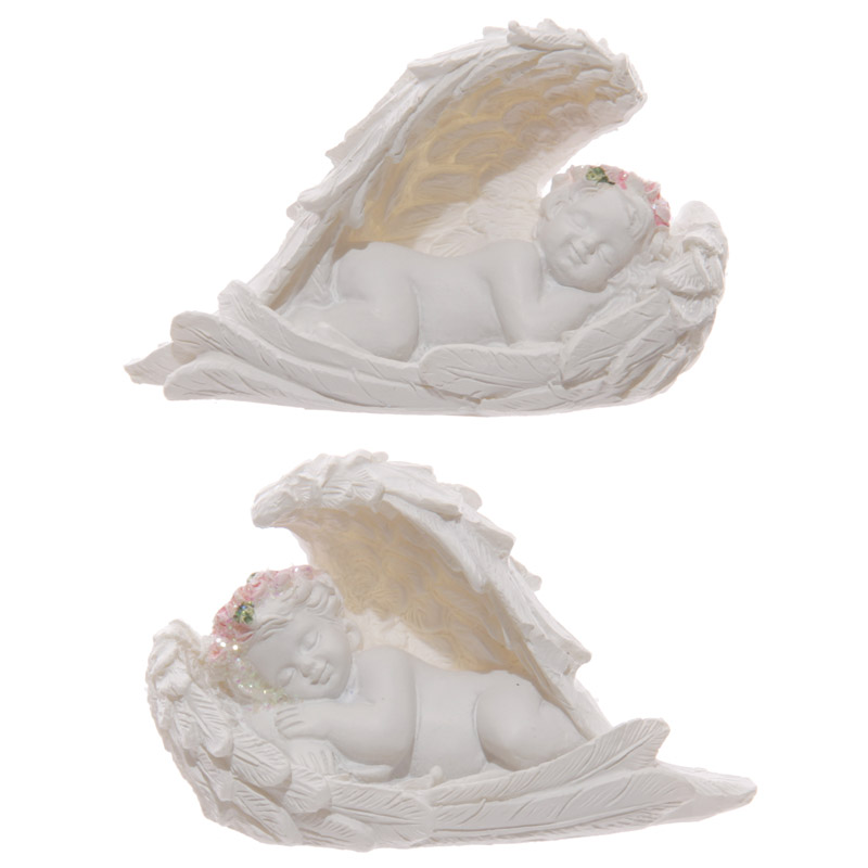 CHE91_001 Decorative Rose Cherub Sleeping Figurine - Image 1