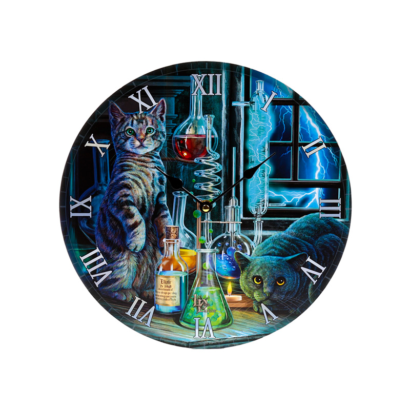 CLCK39_001 Wall Clock - Lisa Parker Jekyll and Hyde Cats - Image 1