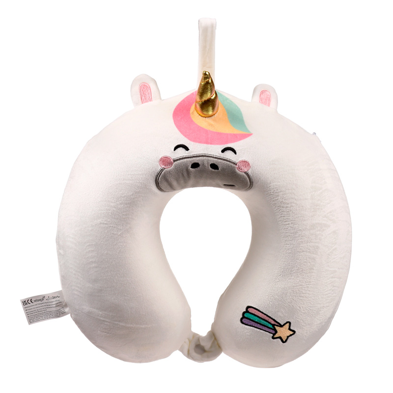 CUSH363_001 Relaxeazzz Plush Memory Foam Travel Pillow - Astra the Unicorn Adoracorns - Image 1