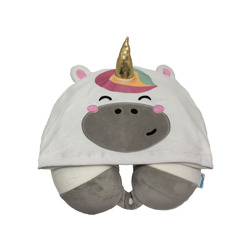CUSH452_001 Hoodeazzz Travel Pillow & Hood - Adoracorns Astra the Unicorn - Image 1