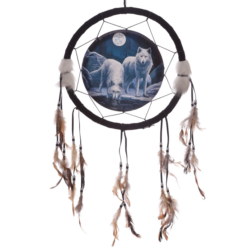 DCPA02U_001 Dreamcatcher (Medium) - Lisa Parker Winter Warriors Wolf - Image 1
