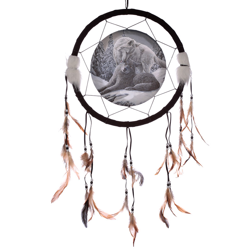 DCPB02B_001 Dreamcatcher (Medium) - Lisa Parker Snow Kisses Wolf - Image 1