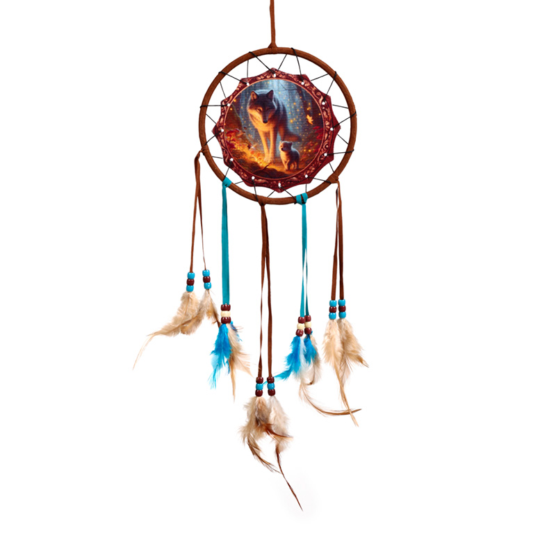 DCPB06U_001 Dreamcatcher (Small) - Fairy Dream Wolf & Cub - Image 1