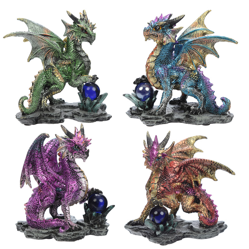 DRG428_001 Crystal Rock Soothsayer Enchanted Nightmare Dragon Figurine - Image 1
