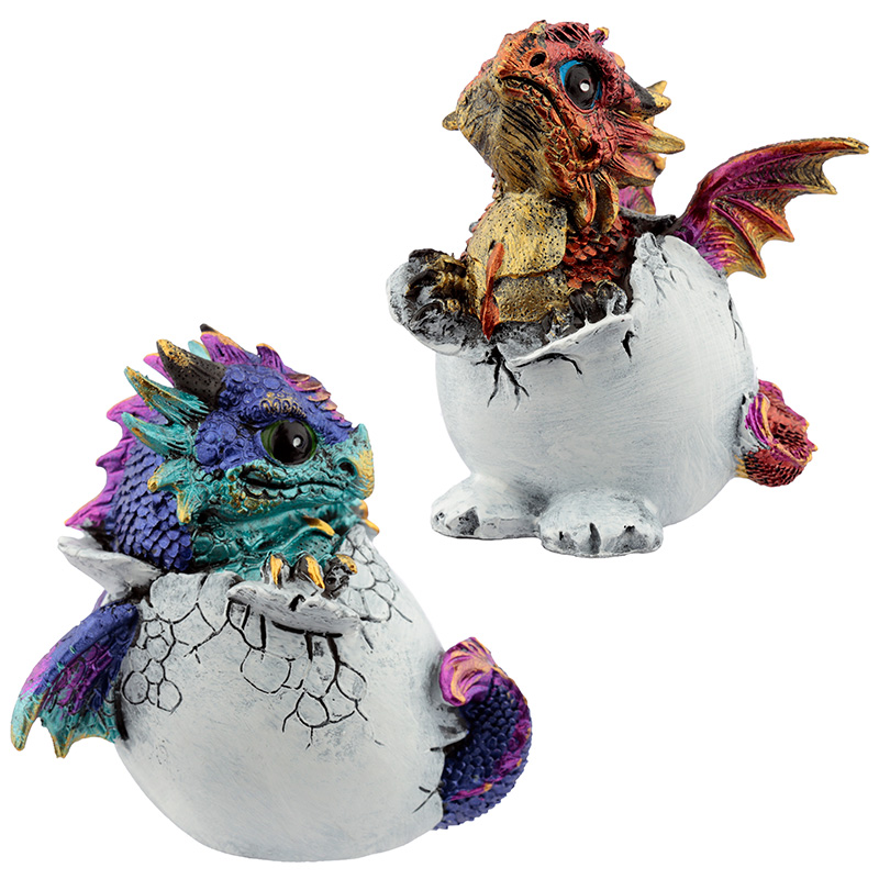 DRG446_001 Hatching Egg Elements Dragon Figurine - Image 1