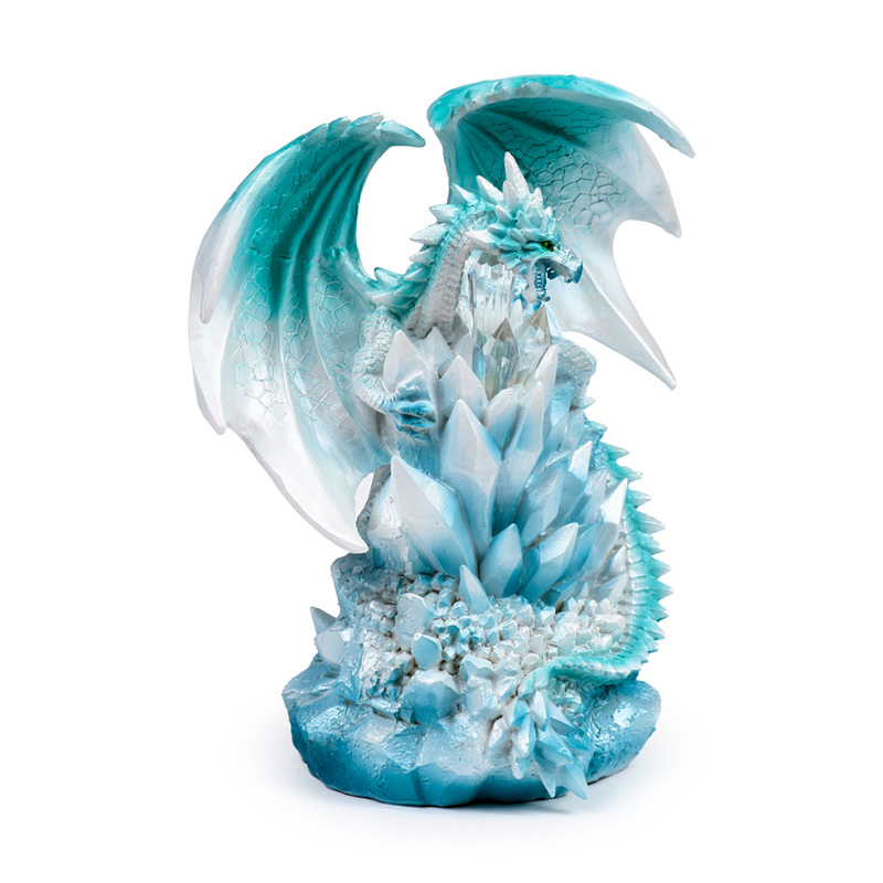 DRG577_001 Dark Legends LED Dragon - Crystal Quartz Dragon - Image 1