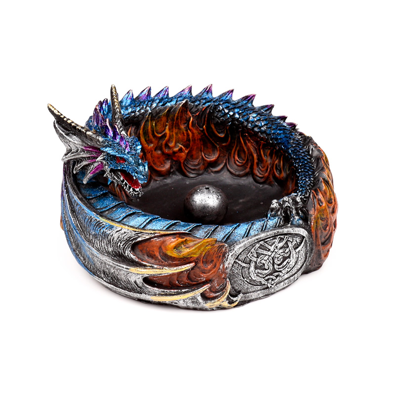 DRG584_001 Dark Legends Dragon incense Burner - Circle of Fire - Image 1