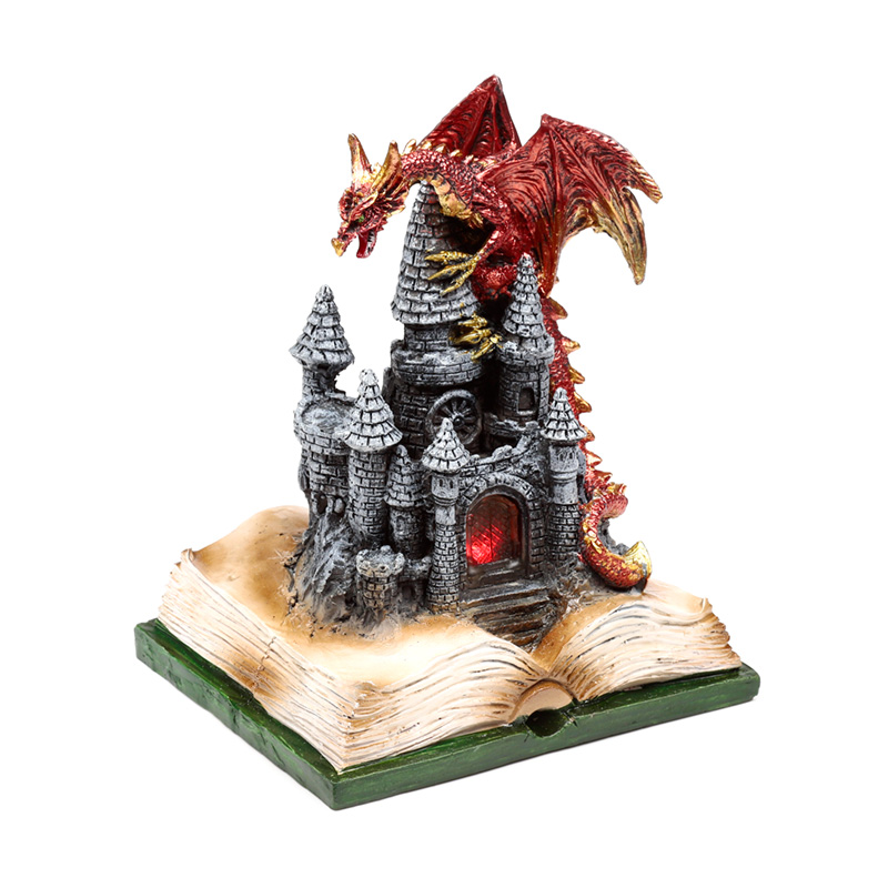 DRG587_001 Dark Legends LED Dragon - Enchanted Fairytale Castle Fire Dragon - Image 1