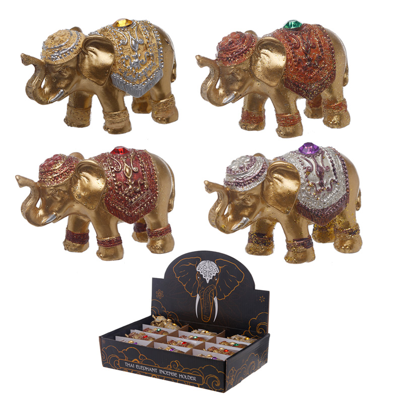ELE08_001 Cute Mini Collectable Elephant Incense Stick Holder - Image 1