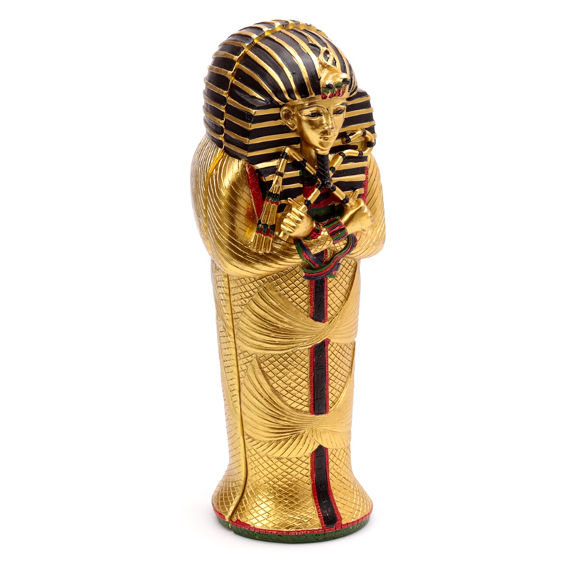 ES22_001 Decorative Gold Egyptian Tutankhamen Sarcophagus Trinket Box - Image 1