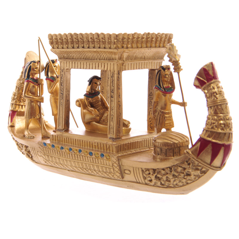 ESP12_001 Decorative Gold Egyptian Canopy Boat - Image 1