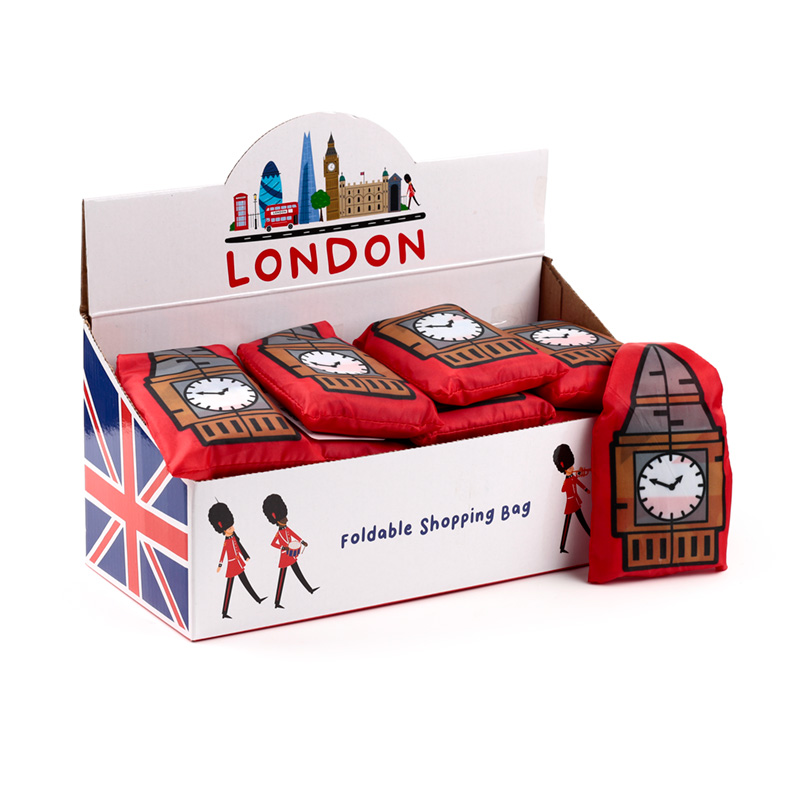 FBAG10B_001 Handy Foldable Shopping Bag - London Icons Big Ben - Image 1