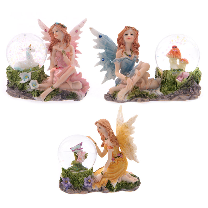 FY361_001 Glitter Flower Fairy Waterball Ornament - Image 1