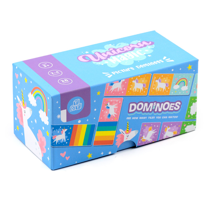 GAME02_001 Kids Dominoes Set - Unicorn Magic - Image 1