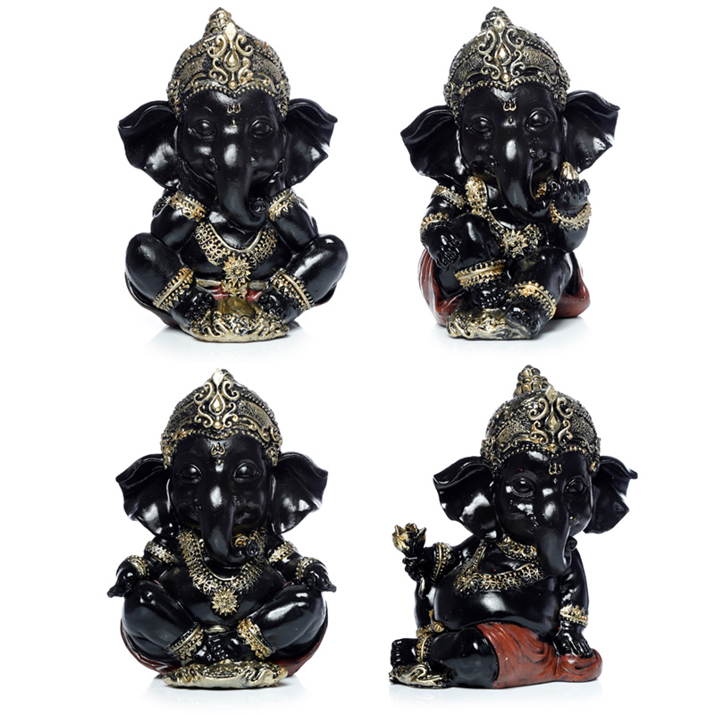 GAN19_001 Black and Gold Ganesh - Image 1