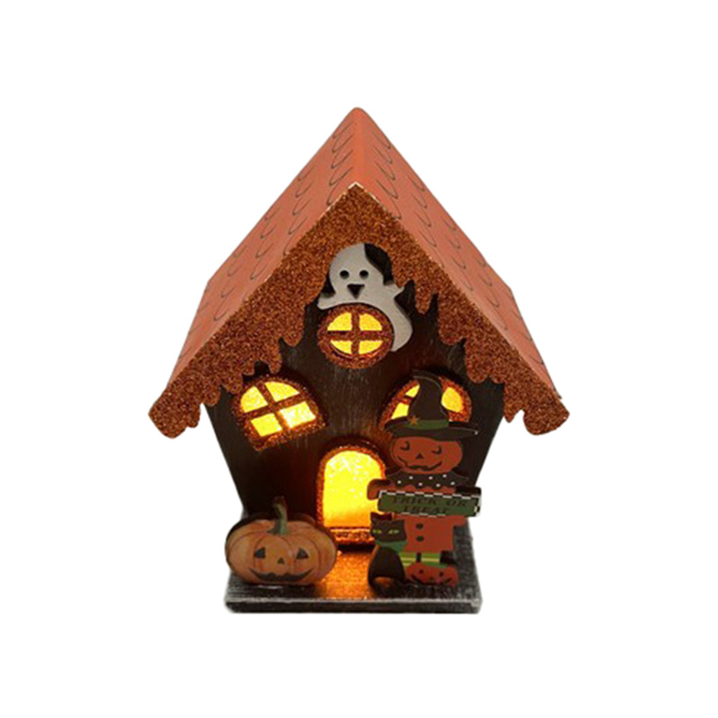 HOU15_001 LED Decoration - Halloween Spooky Trick or Treat Pumpkin House - Image 1