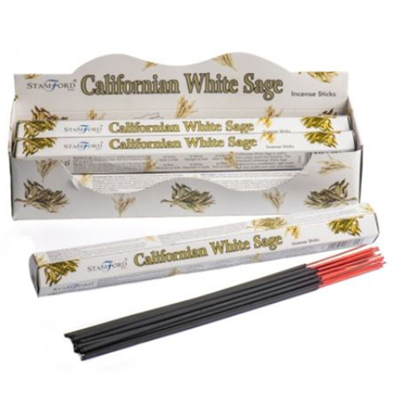 INC522_001 Californian White Sage Stamford Hex Incense Sticks - Image 1
