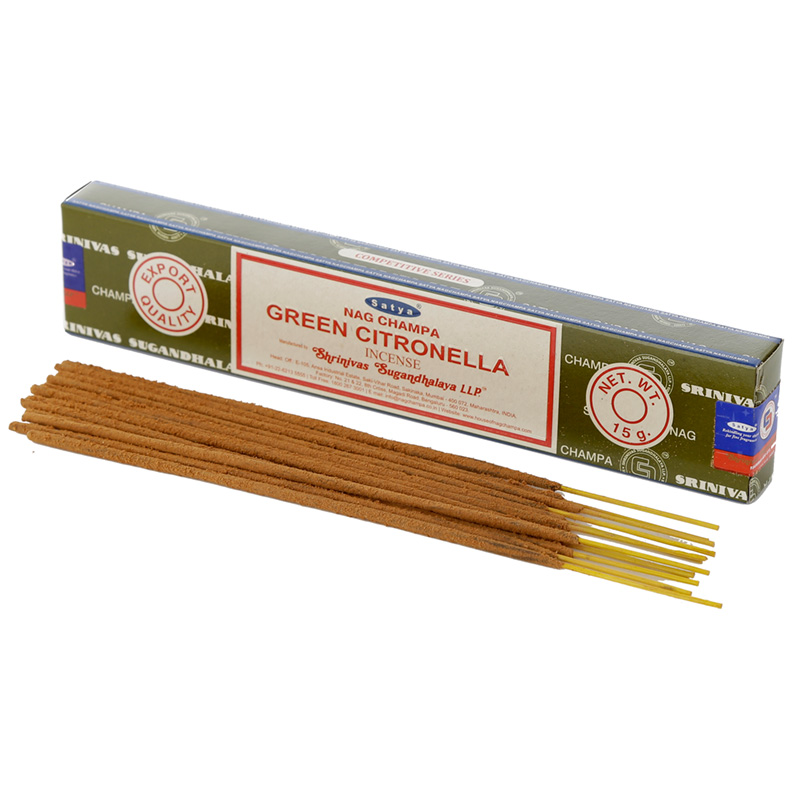 INC628_001 Satya Green Citronella Nag Champa Incense Sticks - Image 1