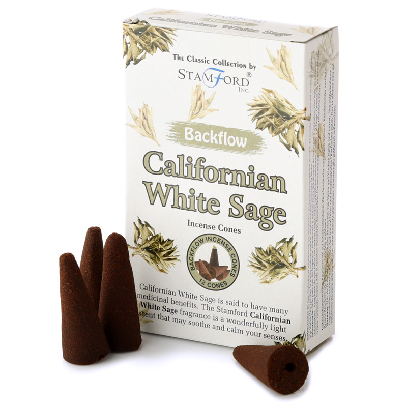 INC661_001 Stamford Backflow Incense Cones - Californian White Sage - Image 1