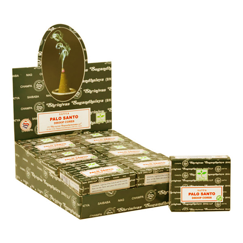 INC840_001 Satya Nag Champa Dhoop Incense Cones - Palo Santo - Image 1