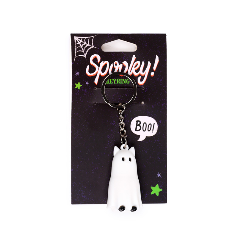 KEY308_001 3D PVC Keyring - Spooky Ghost - Image 1