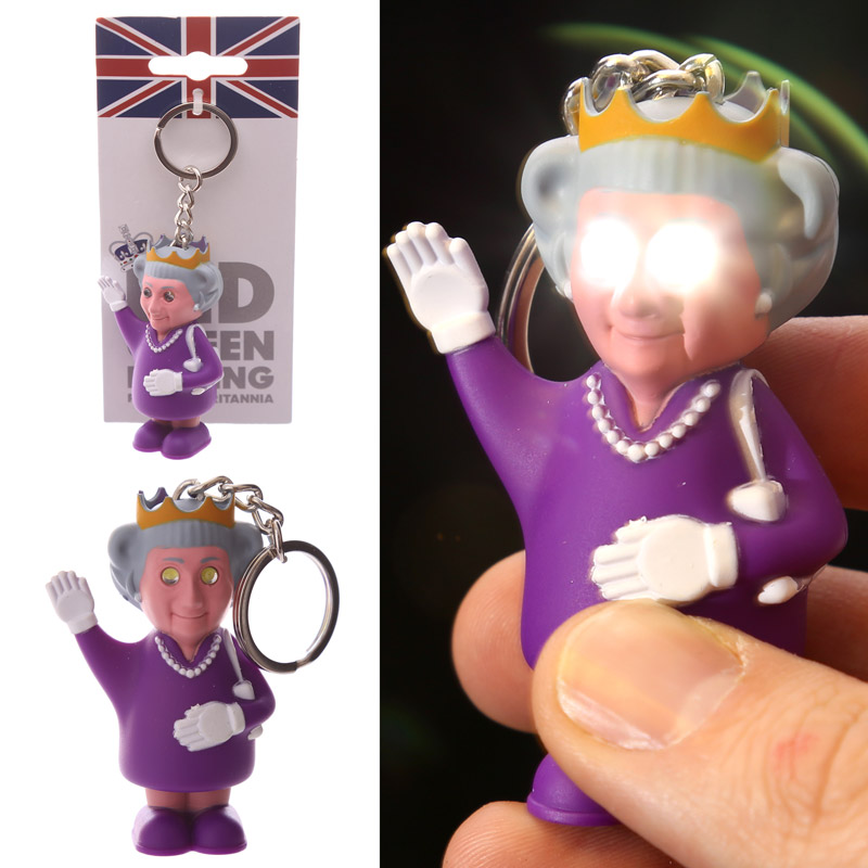 KEY43_001 LED Light & Sound Keyring - Rule Britannia Queen - Image 1