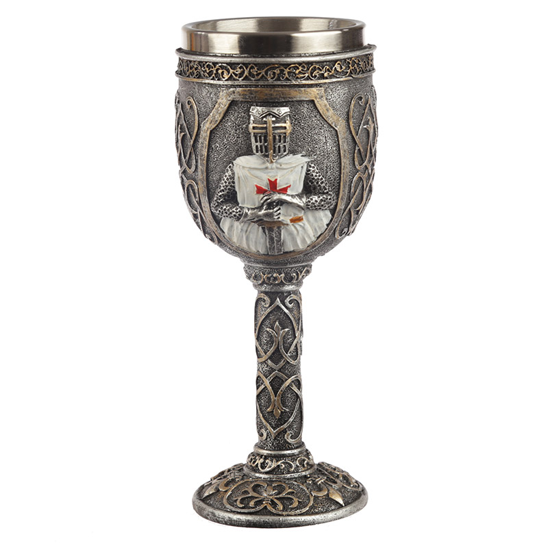 KN186_001 Decorative Goblet - Crusader Knight - Image 1