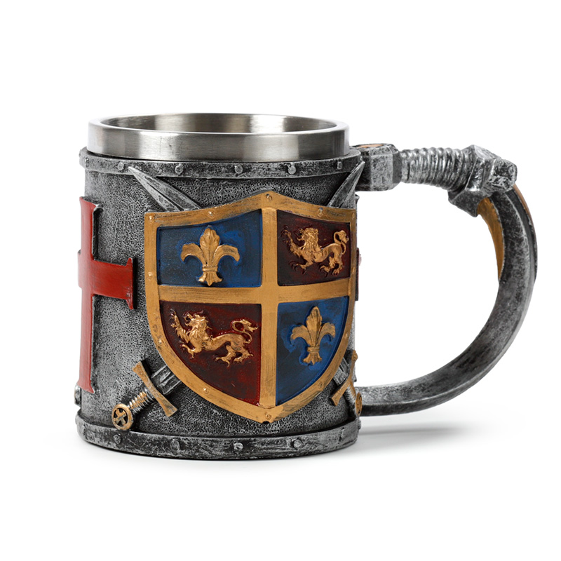 KN214_001 Decorative Tankard - Coat of Arms Gold & Silver - Image 1