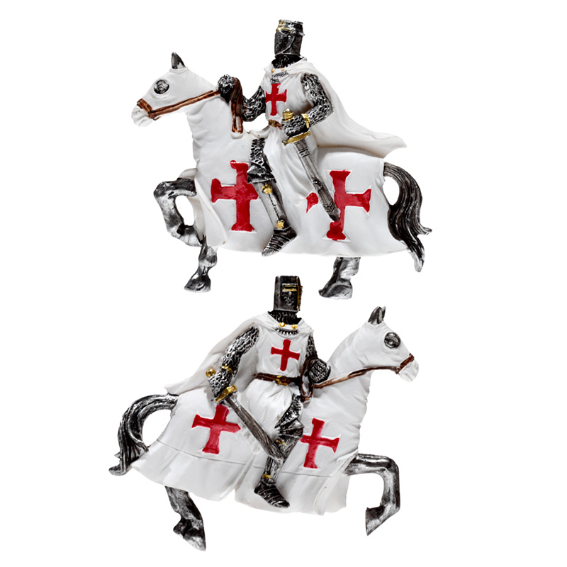 KN221_001 Souvenir Magnet - Crusader Knight on Horseback Defender - Image 1