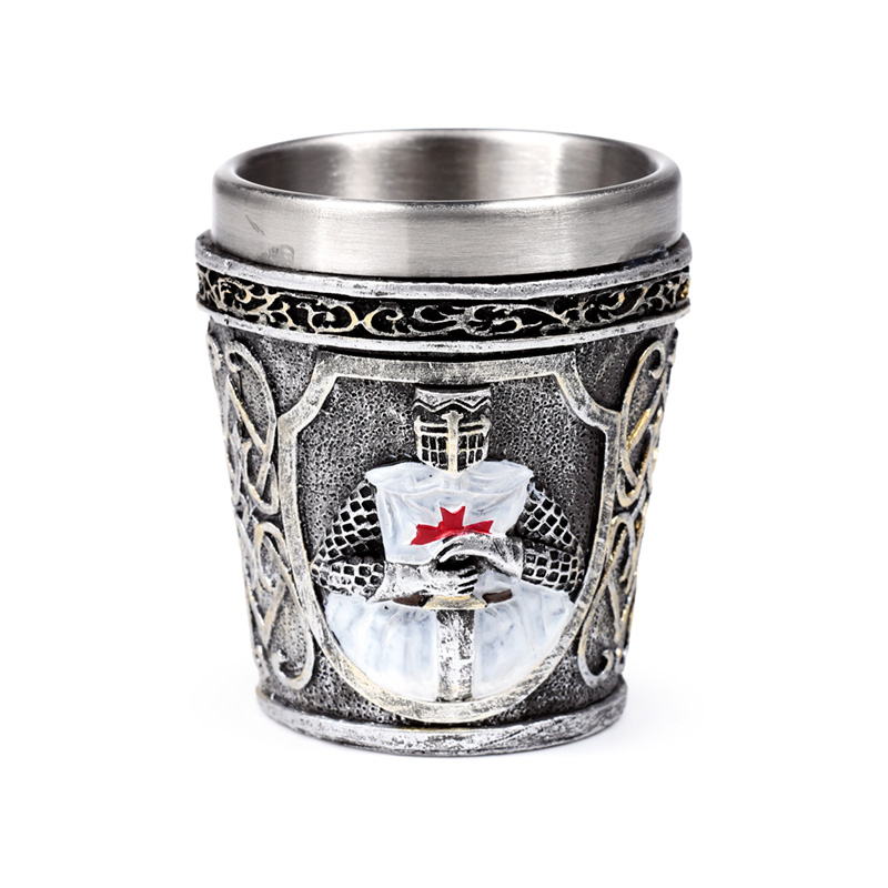 KN228_001 Decorative Shot Glass - Medieval White Knight - Image 1