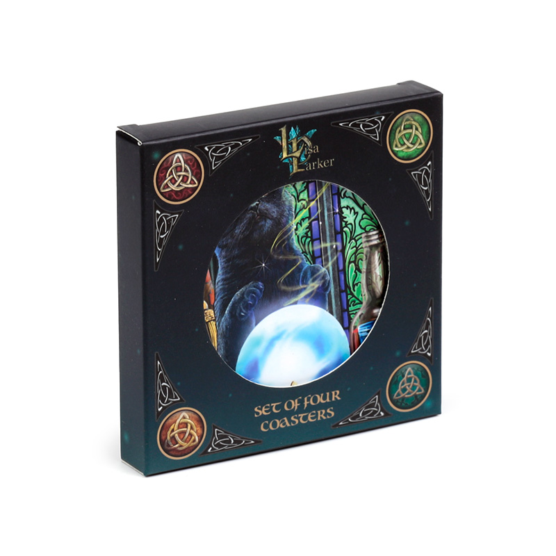 KP85_001 Set of 4 Cork Novelty Coasters - Lisa Parker Magic Cats (New 2025) - Image 1