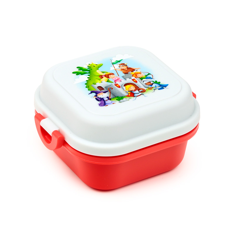 LBOX125_001 Bento Clip Lock Snack Lunch Box - Knights & Dragons - Image 1