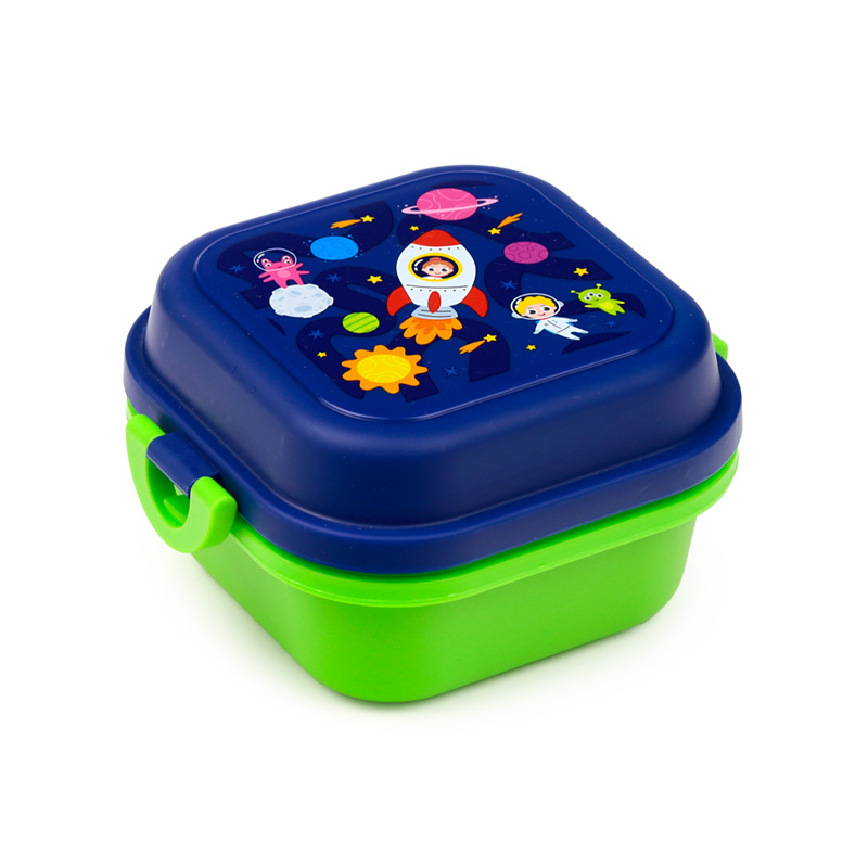 LBOX127_001 Bento Clip Lock Snack Lunch Box - Space Cadets - Image 1