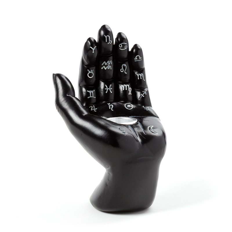 MANT04_001 Decorative Incense Cone Burner - Mantric Hand/Tarot Hand Palm - Image 1