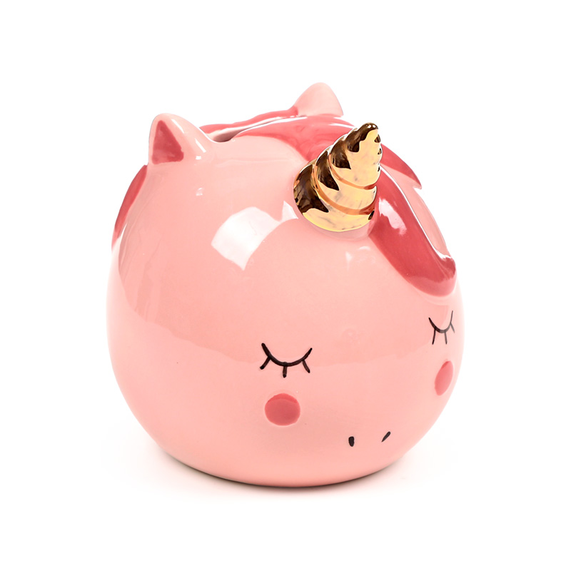 MB266_001 Ceramic Money Box - Enchanted Rainbows Unicorn Pink - Image 1
