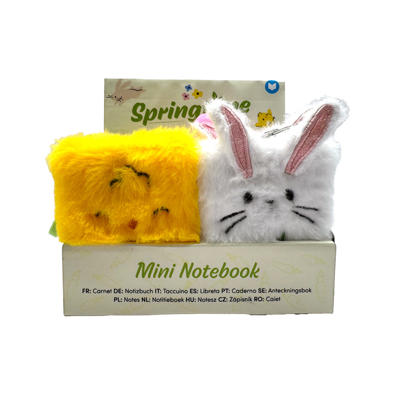 MEMO148_001 Plush A7 Notebook - Springtime Chick & Bunny Rabbit - Image 1