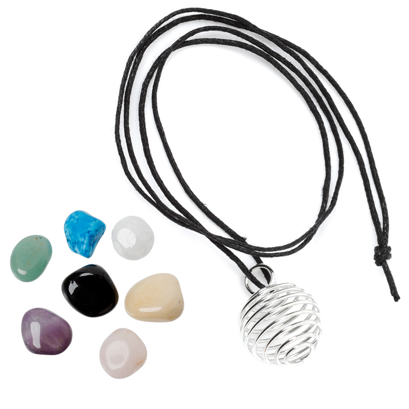MIN22_001 Gemstone Necklace Kit with Assorted Stones - Image 1