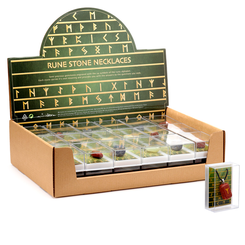 MIN44_001 Gemstone Rune Necklace - Image 1