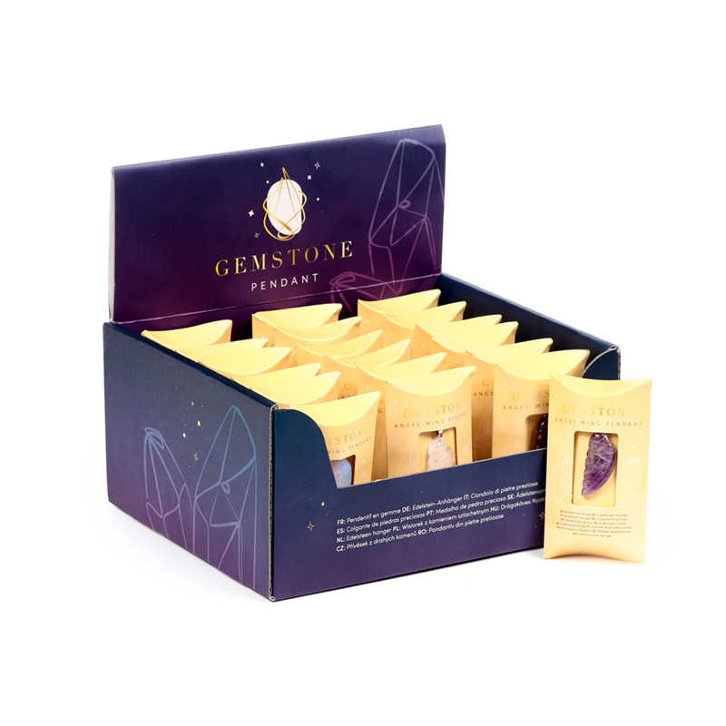 MIN49_001 Gemstone Pendant - Angel Wing - Image 1