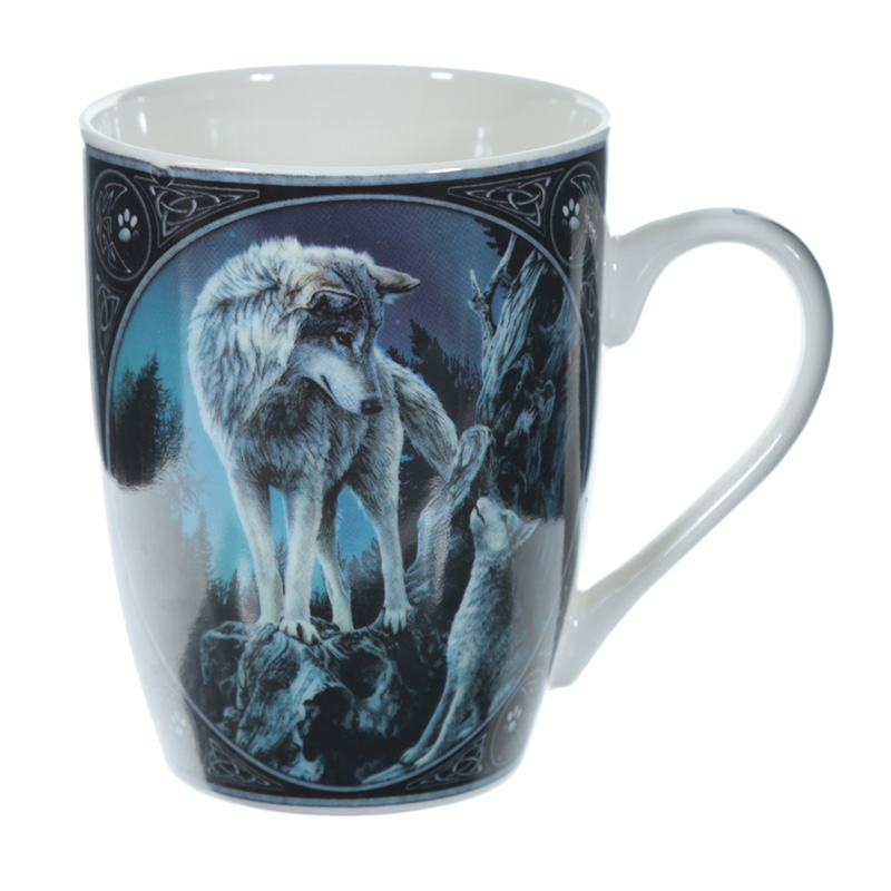 MULP41_001 Porcelain Mug - Lisa Parker Guidance Wolf Design - Image 1