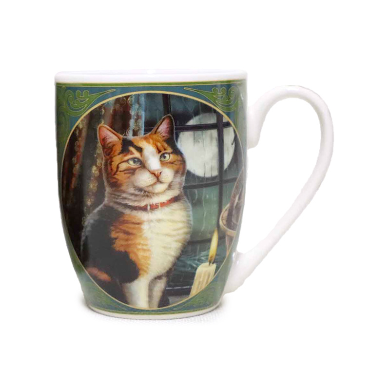 MULP64_001 Porcelain Mug - Lisa Parker Adventure Awaits Cat - Image 1