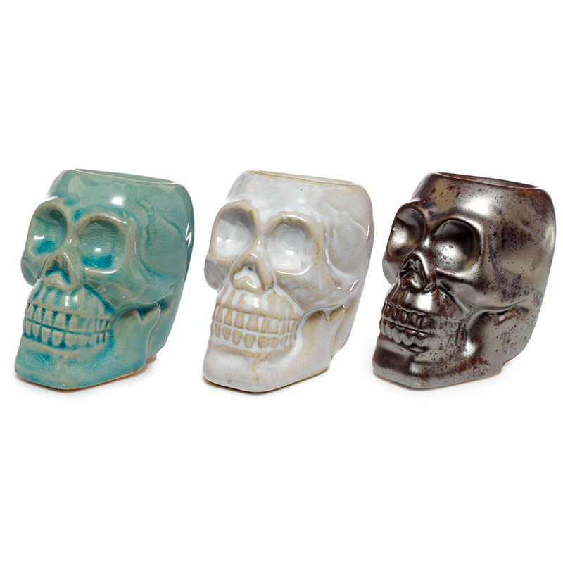 OB268_001 Mini Ceramic Oil Burner - Skull - Image 1