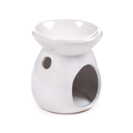 Ceramic Shaped Oil Burner - Simple White