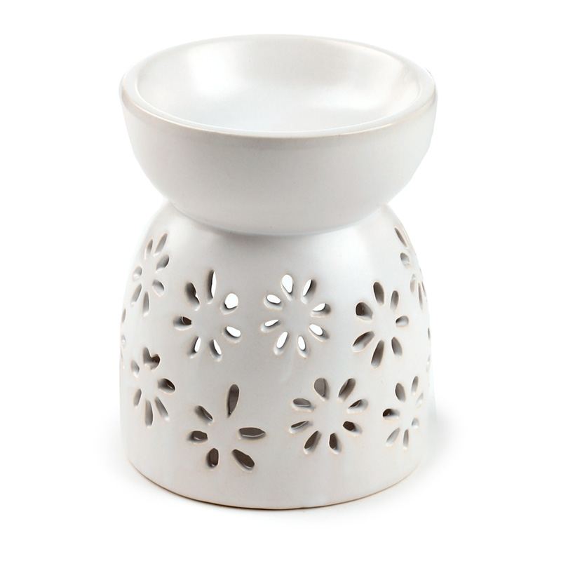 OB370_001 Ceramic Oil & Wax Burner - Daisy Cut-Out - Image 1